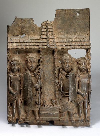 A depiction of guards at the Oba of Benin's palace