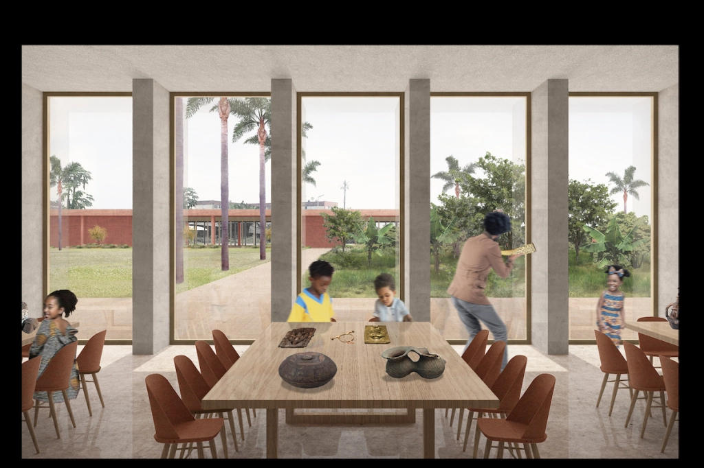 A picture illustration of an educational center in the museum